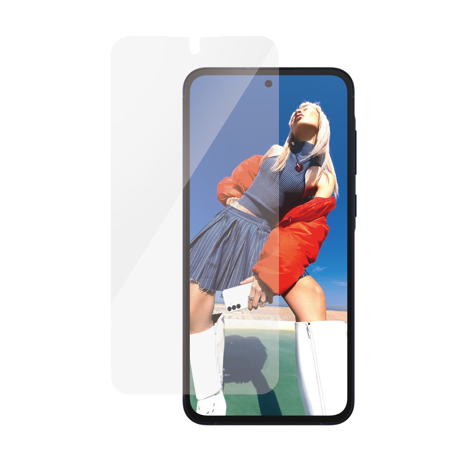 PanzerGlass Screen Protector Ultra Wide Fit With EasyAligner - Samsung Galaxy A55 5G - Clear