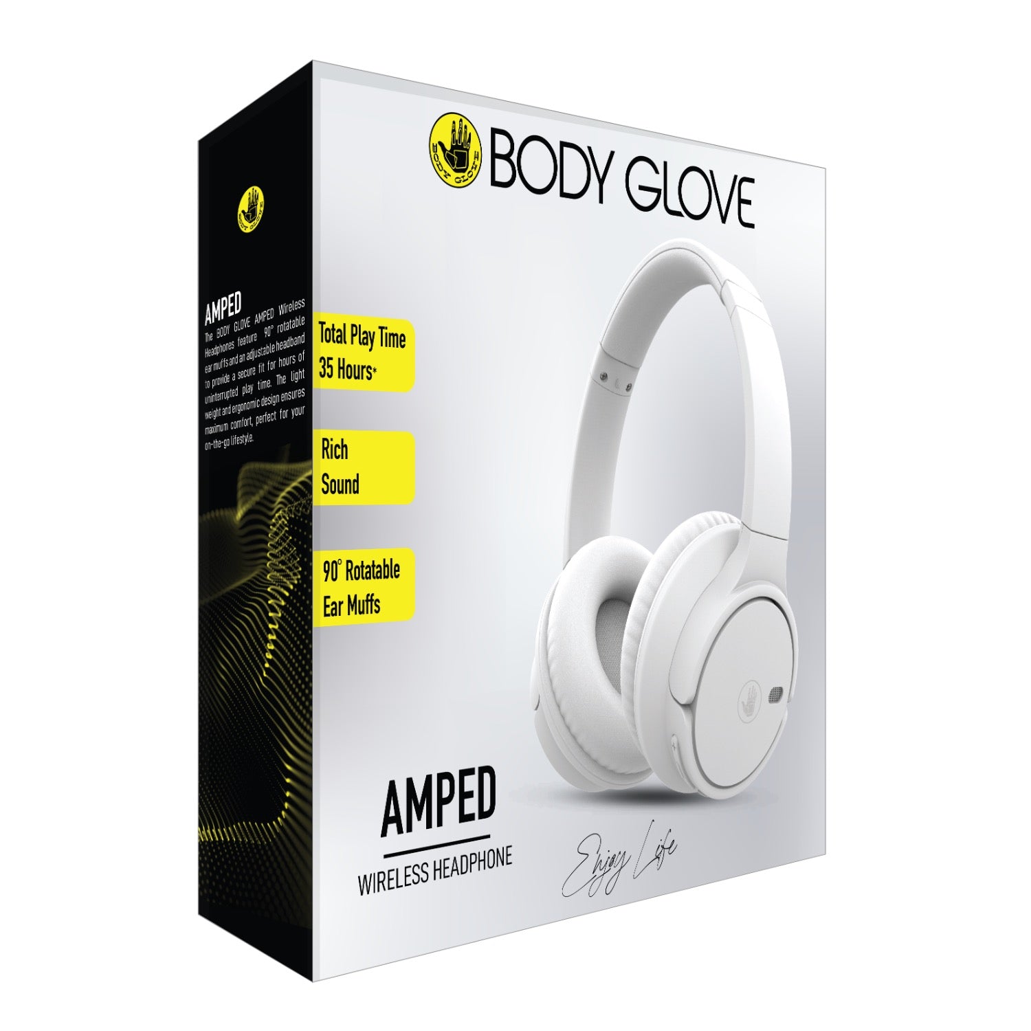 Body Glove AMPED Wireless Over-Ear Headphone - White