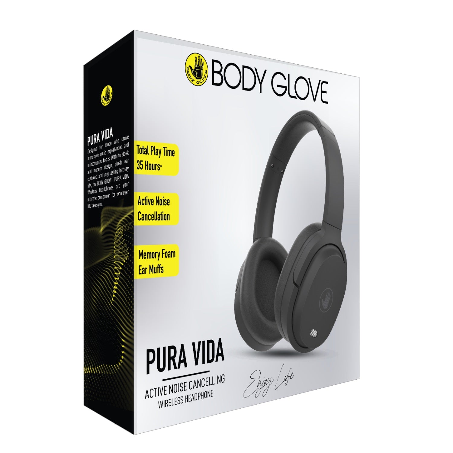 Body Glove PURA VIDA ANC Wireless Over-Ear Headphone - Black