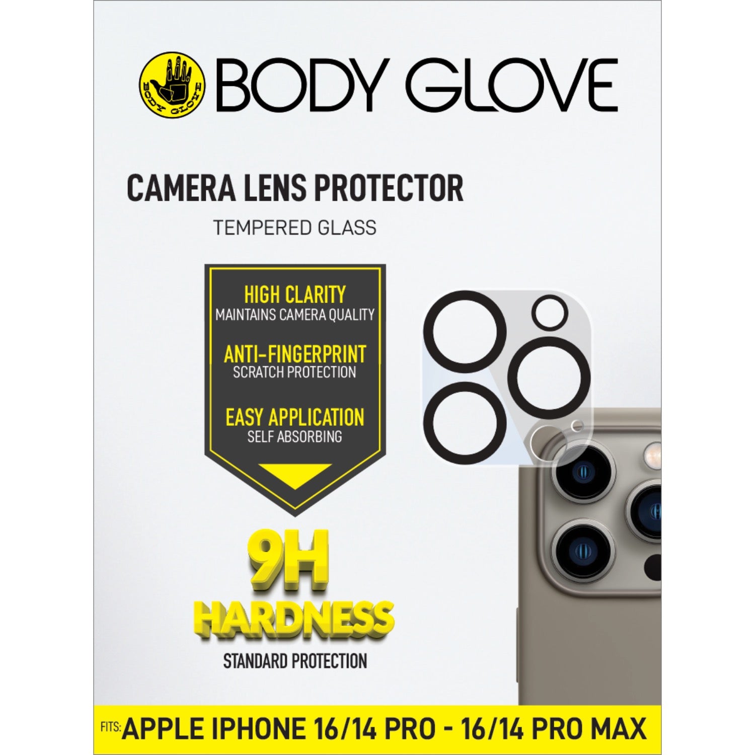 Body Glove Tempered Glass Camera Screen Protector - Apple iPhone 16 Pro / iPhone 16 Pro Max / iPhone 14 Pro / iPhone 14 Pro Max
