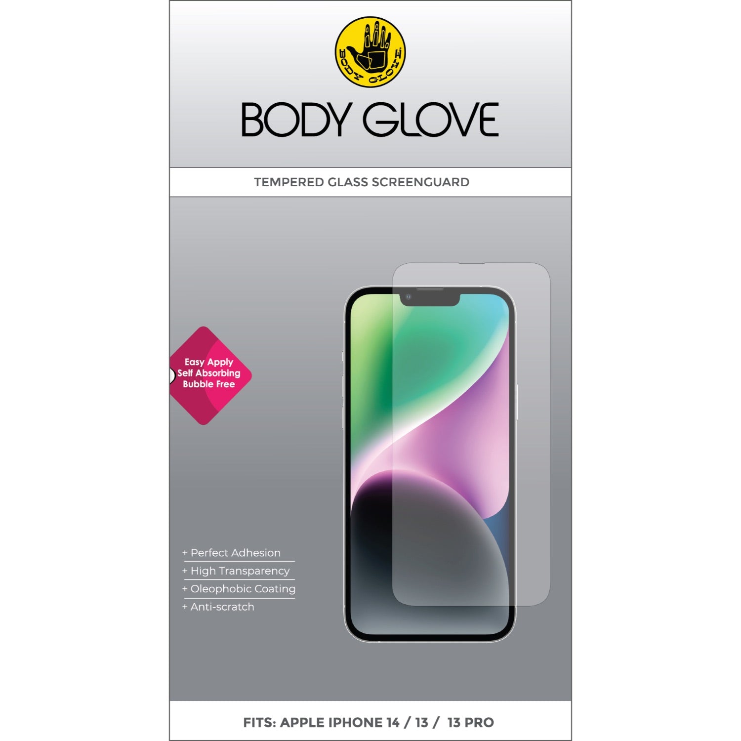 Body Glove Tempered Glass Screen Protector - Apple iPhone 14 / iPhone 13 / iPhone 13 Pro
