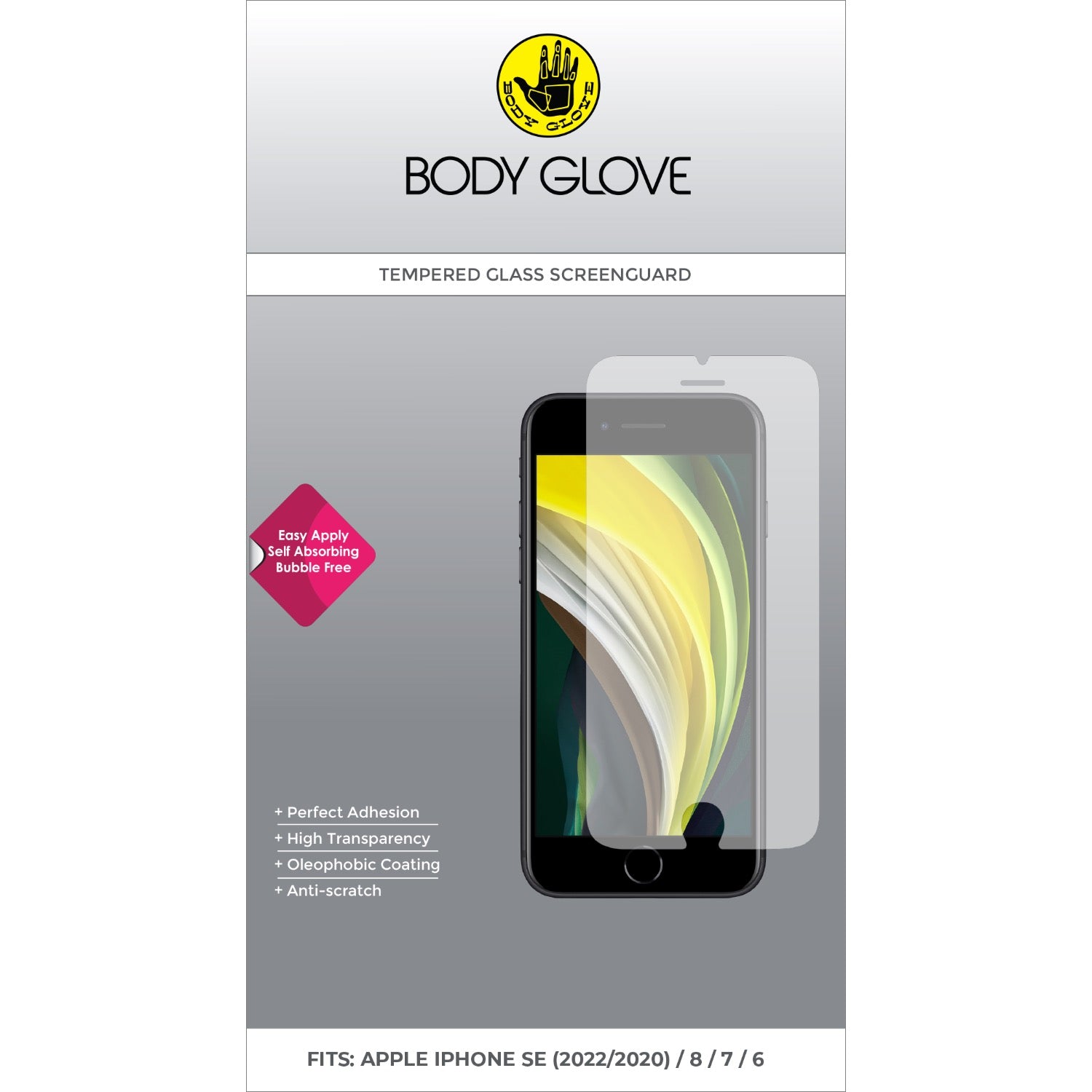 Body Glove Tempered Glass Screen Protector - Apple iPhone SE (2022) / iPhone SE (2020) / iPhone 8 / iPhone 7 / iPhone 6