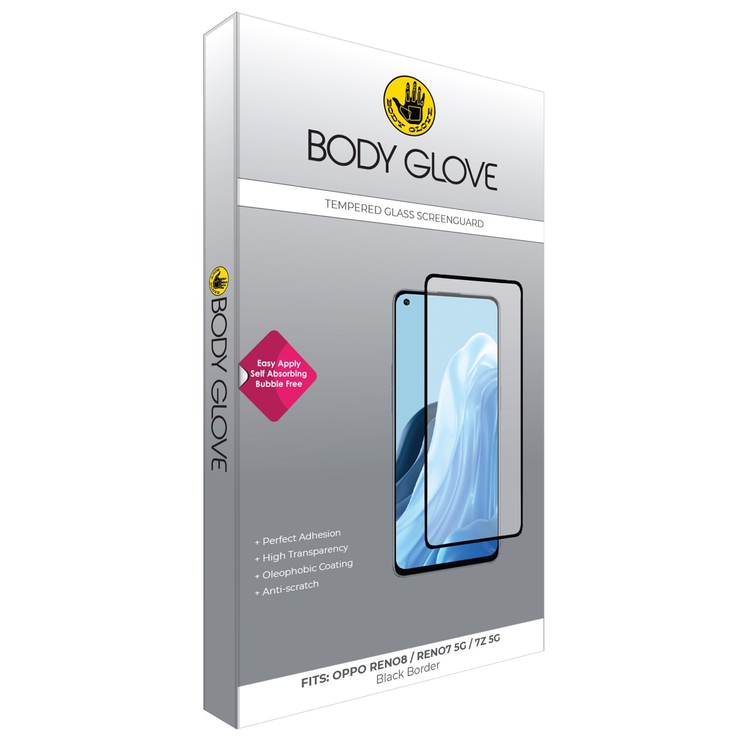 Body Glove Tempered Glass Screen Protector - Oppo Reno 8 / Reno7 5G / Reno 7z 5G