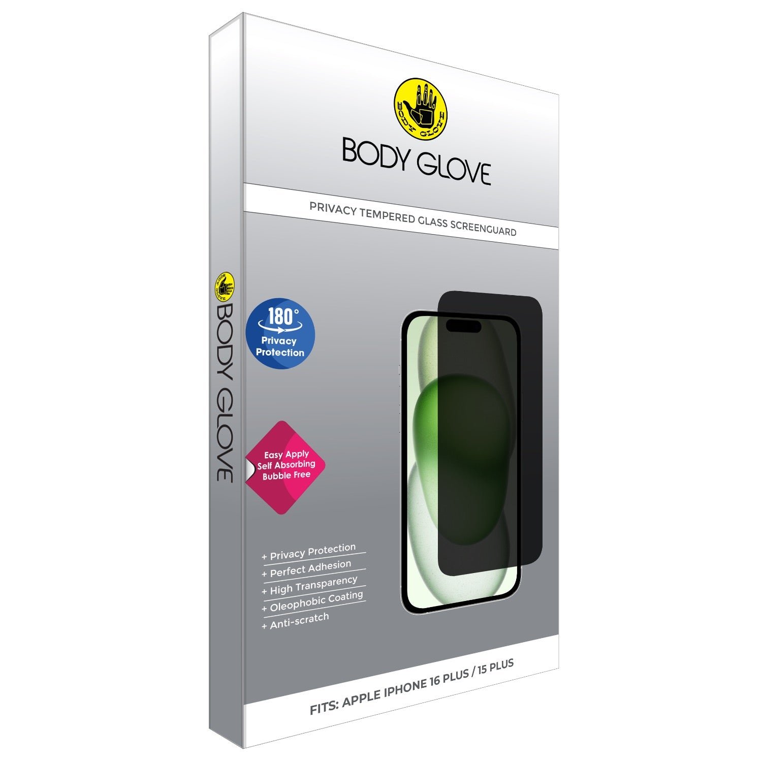 Body Glove Privacy Tempered Glass Screen Protector - Apple iPhone 15 Plus