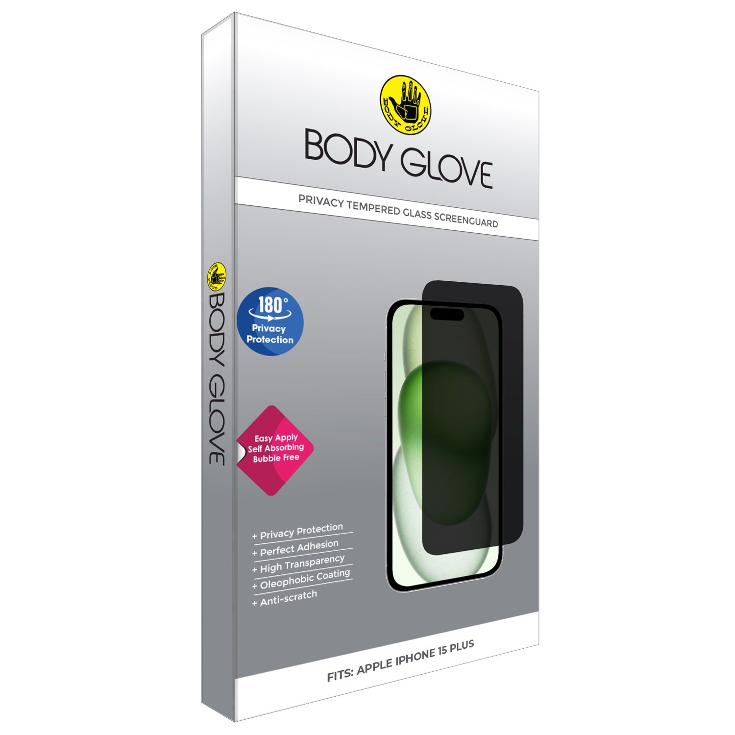 Body Glove Privacy Tempered Glass Screen Protector - Apple iPhone 15 Plus