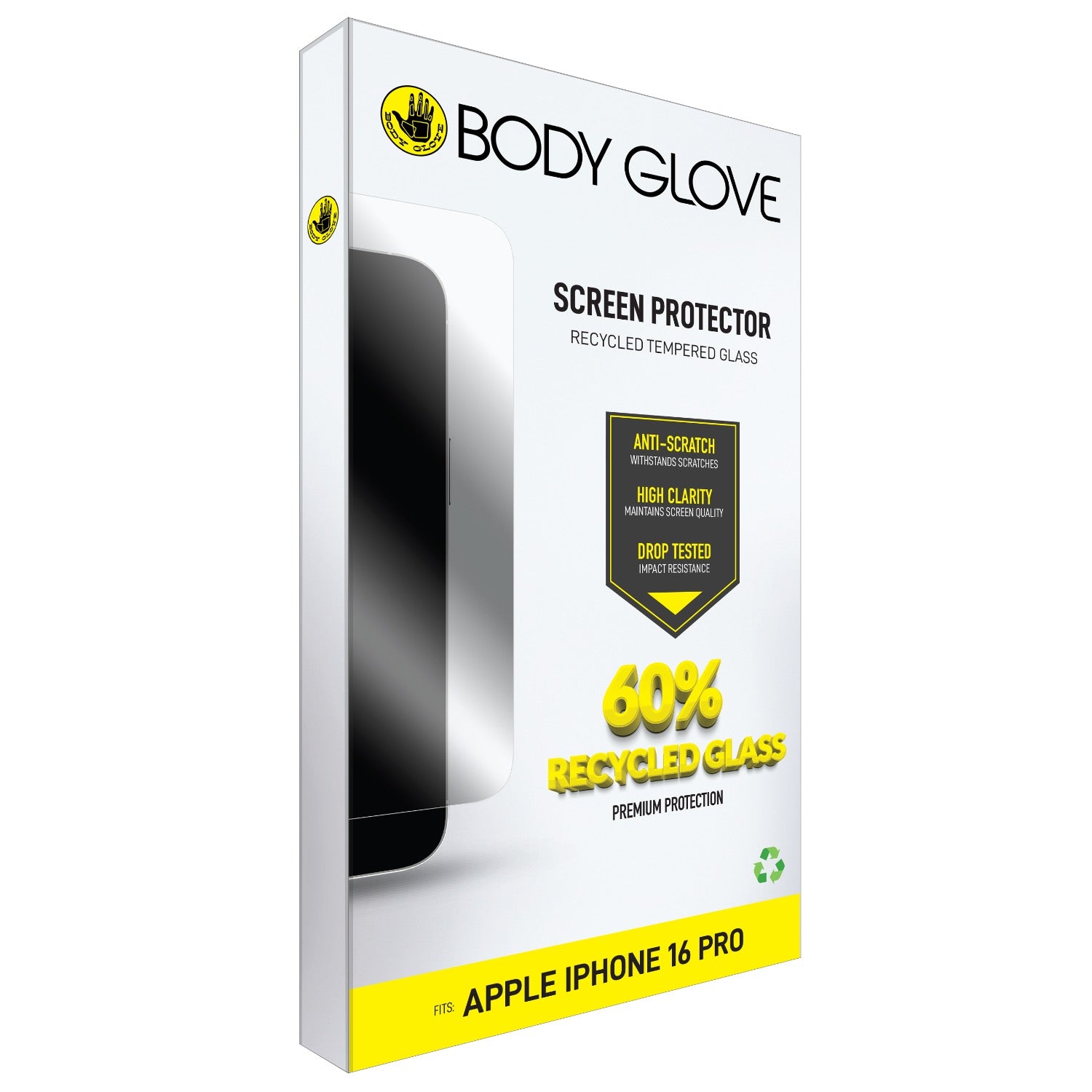 Body Glove Recycled Tempered Glass Screen Protector - Apple iPhone 16 Pro - Clear