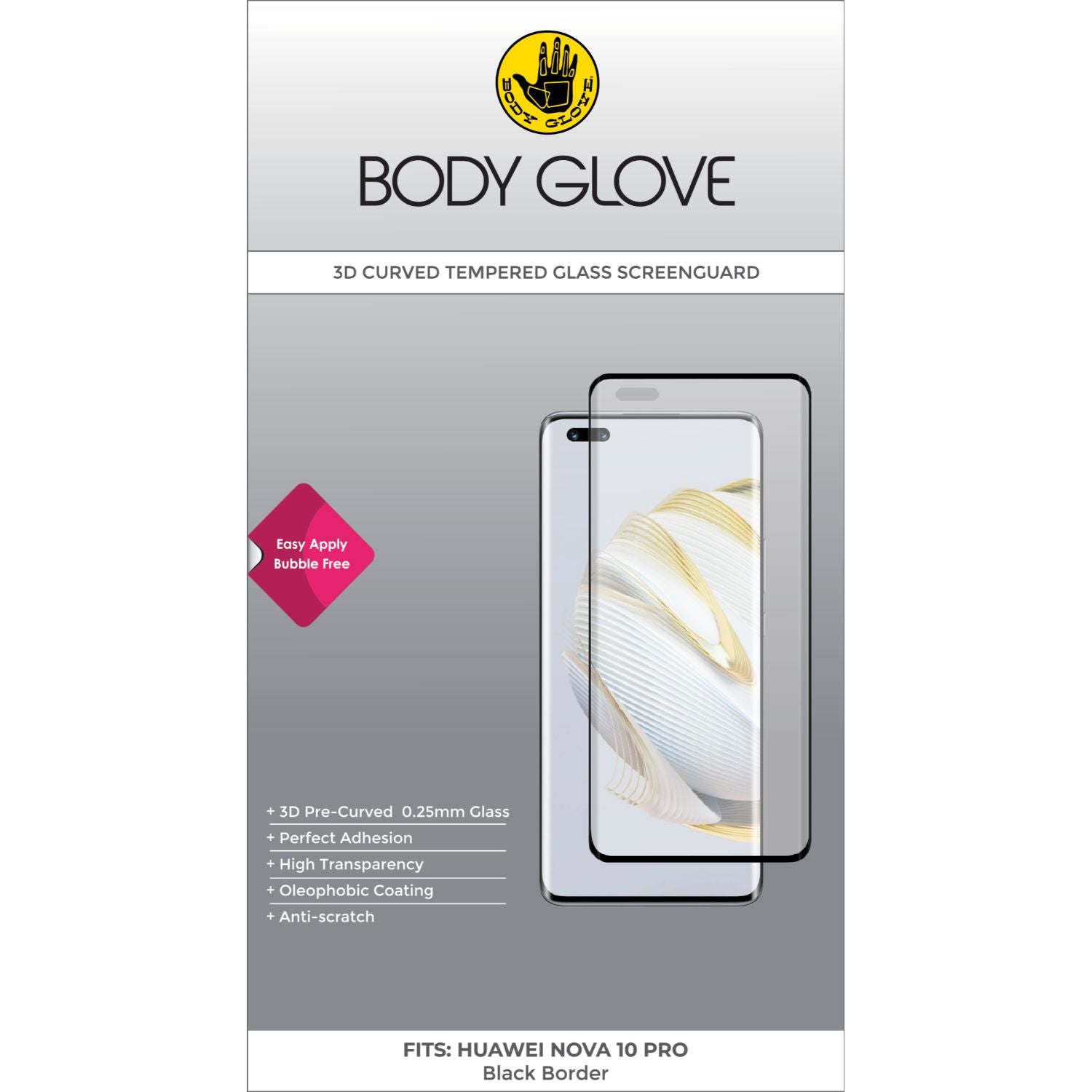 Body Glove 3D Tempered Glass Screen Protector - Huawei nova 10 Pro