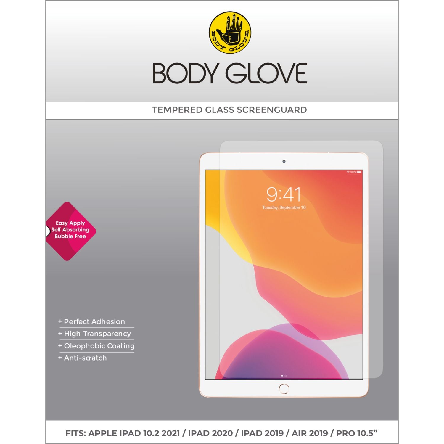 Body Glove Tempered Glass Screen Protector - Apple iPad 10.2 (2019-2021) / iPad Air (2019) / iPad Pro (2017)