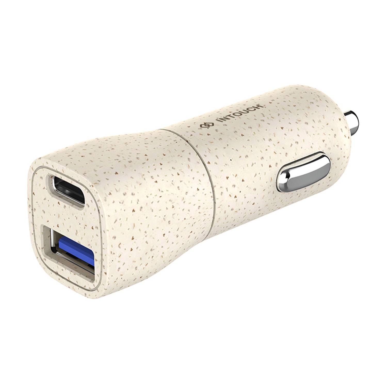 INTOUCH Biodegradable PD/USB Car Charger 20W - Wheat Straw