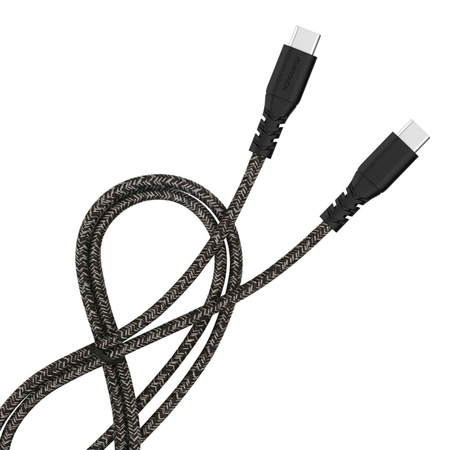 INTOUCH Type-C To Type-C Recycled Braided Cable 2 Metre - Black