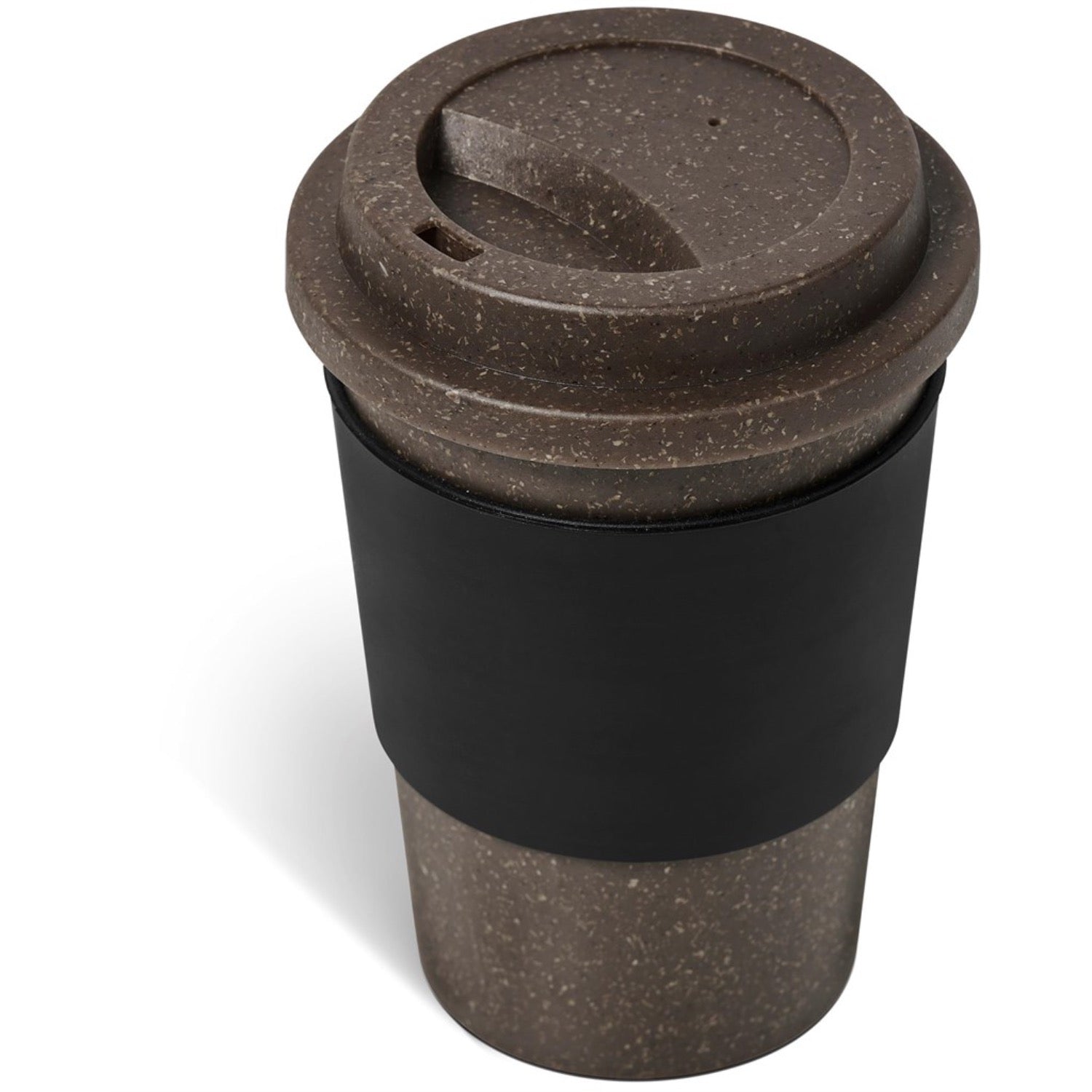 Kooshty Brown Bean Plastic Double-Wall Tumbler 400ml - Black