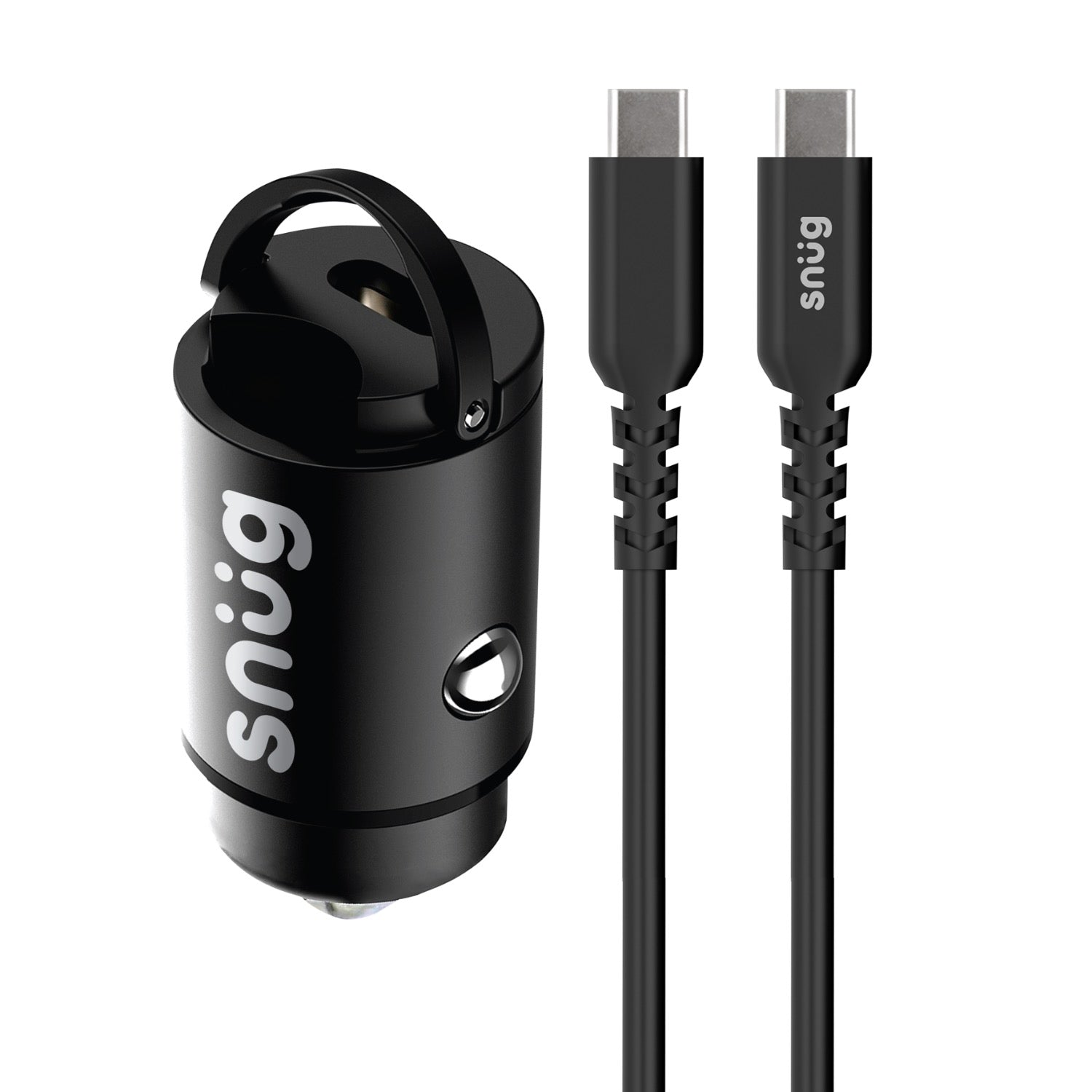 Snug Mini PD Port Car Charger With Type-C Cable - 30W