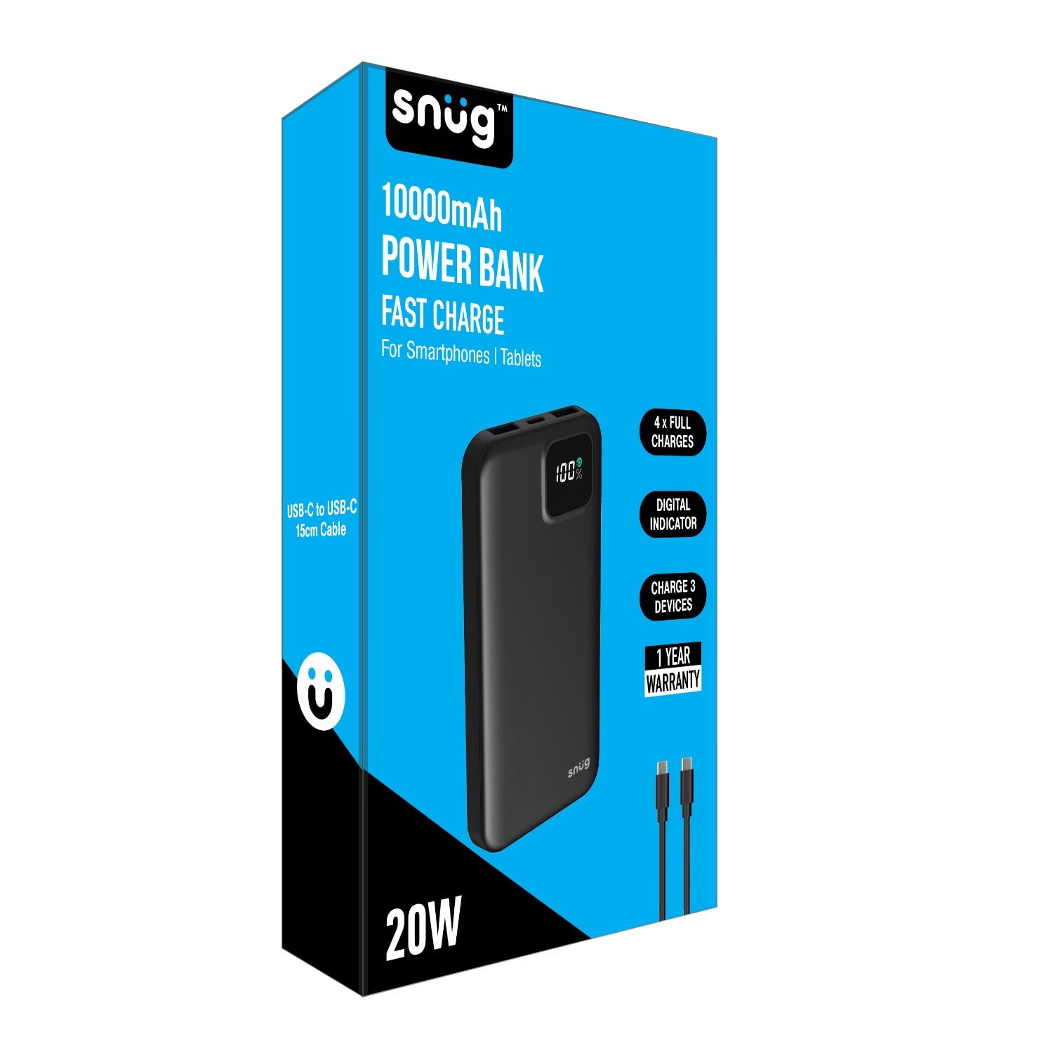 Snug Square Digital PD Powerbank - 10000mAh
