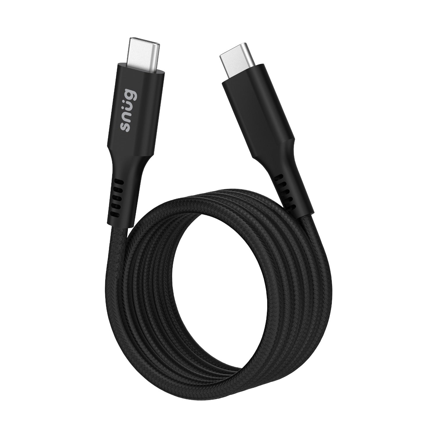 Snug Type-C To Type-C Magnetic Braided Cable 60W -  1.2 Metre - Black
