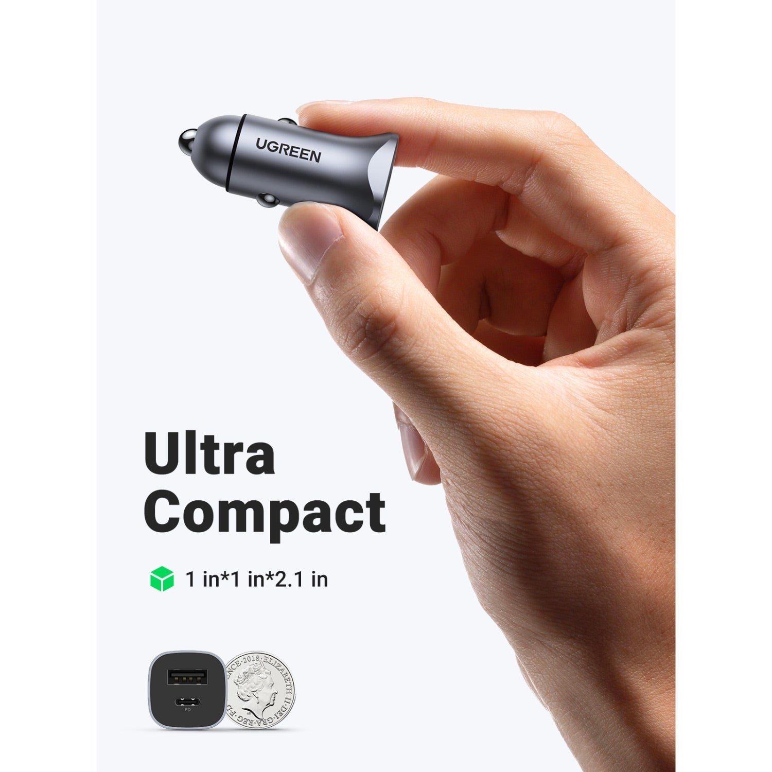 UGREEN Dual PD/USB Car Charger - 30W