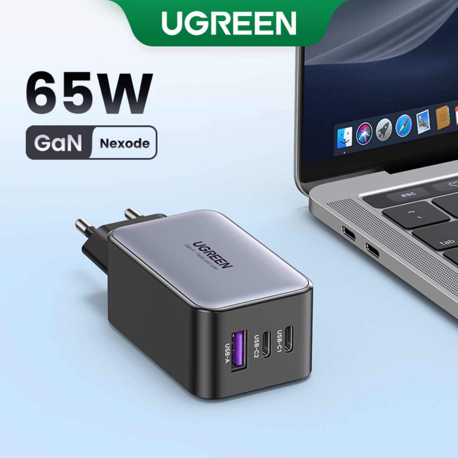 UGREEN 3 Port GaN PD Home Charger - 65W