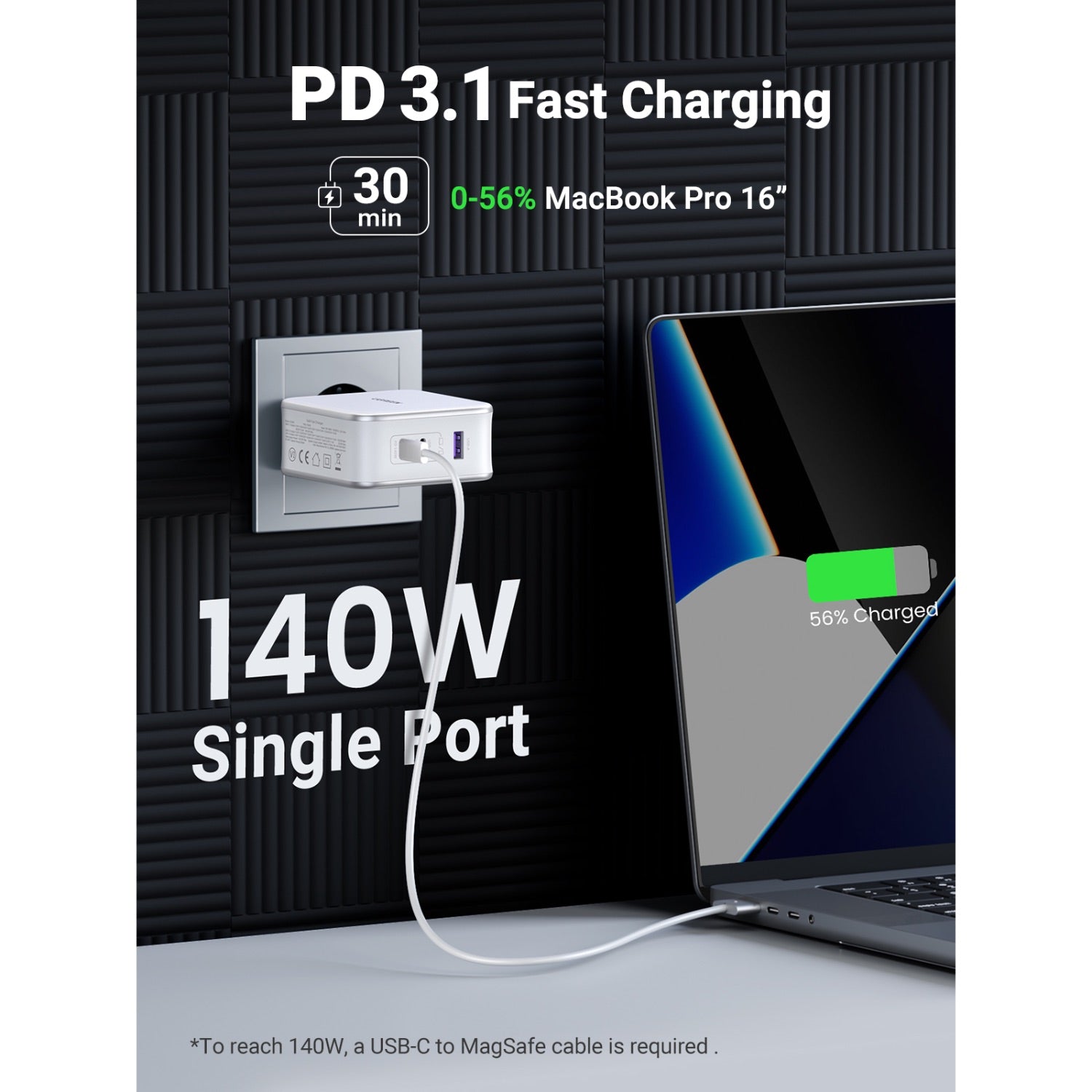 UGREEN 3 Port GaN PD Home Charger - 140W
