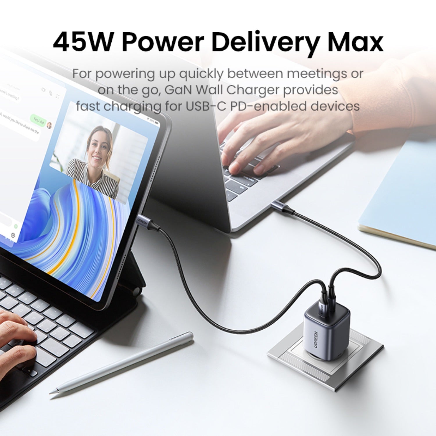 UGREEN 2 Port GaN PD Home Charger - 45W