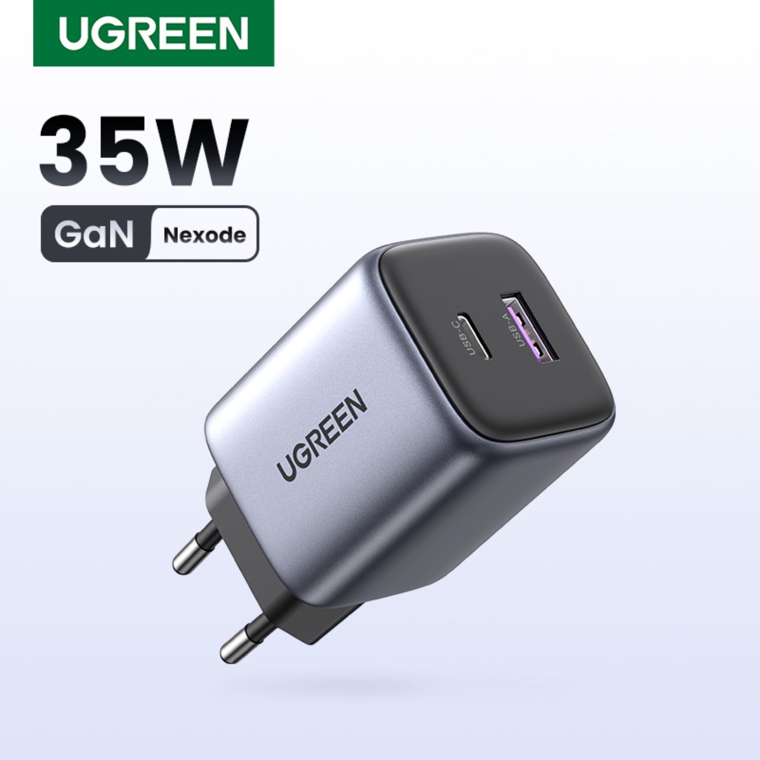 UGREEN Nexode 2 Port PD/USB Wall Charger 35W - Grey & Black