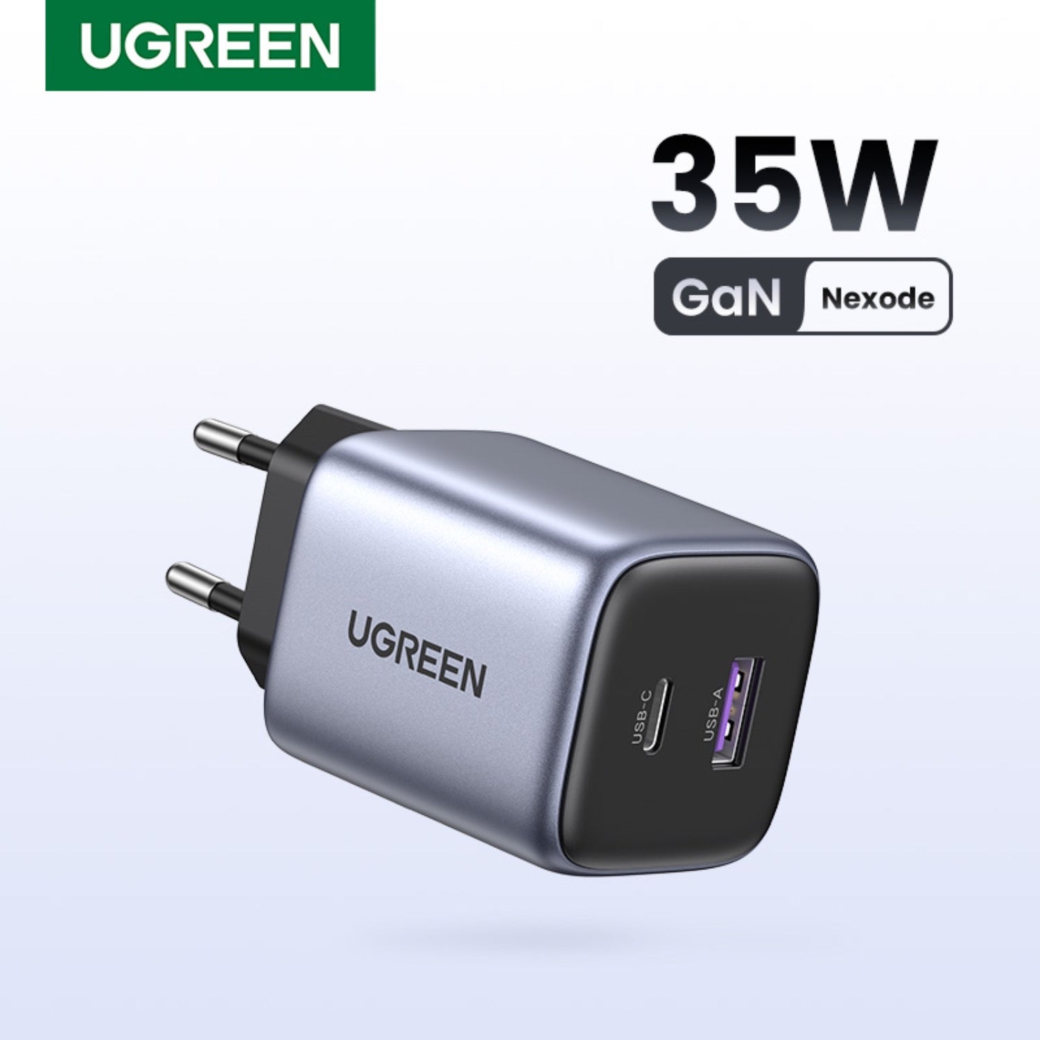 UGREEN Nexode 2 Port PD/USB Wall Charger 35W - Grey & Black