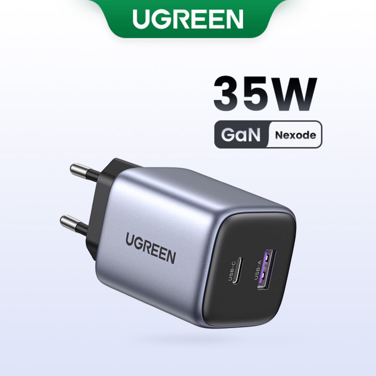 UGREEN Nexode 2 Port PD/USB Wall Charger 35W - Grey & Black