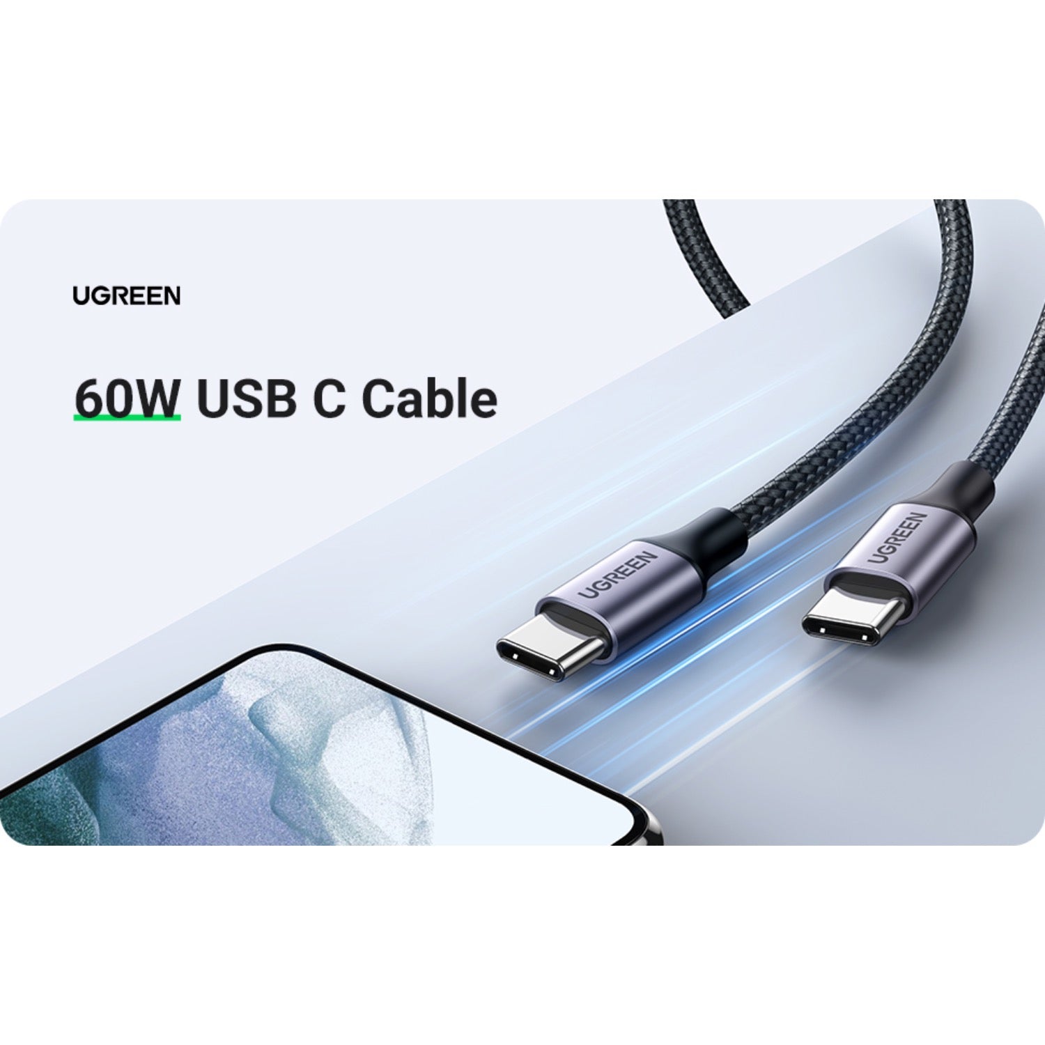 UGREEN Type-C To Type-C Cable 60W - 2 Metre