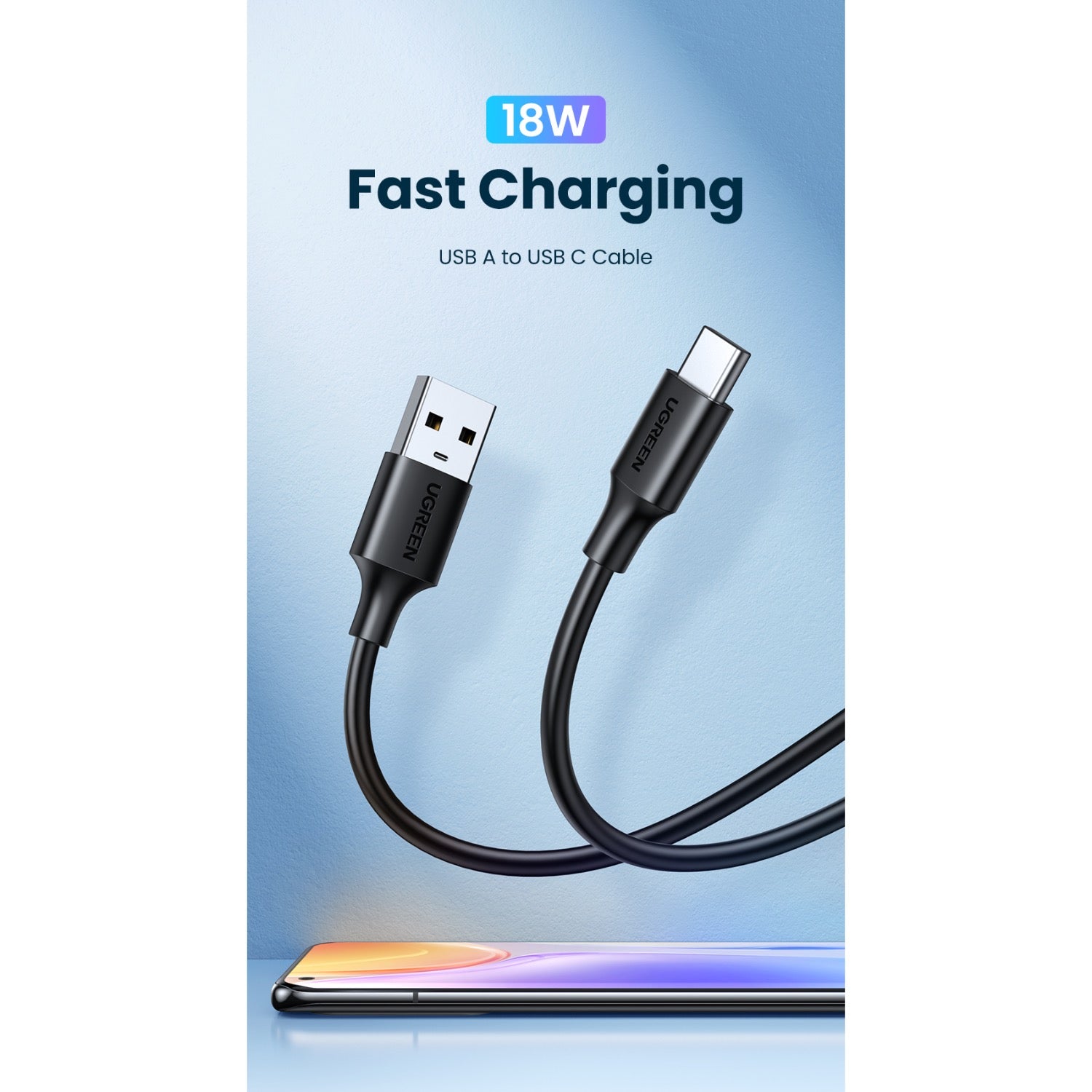 UGREEN USB To Type-C Cable 1 Metre - Black
